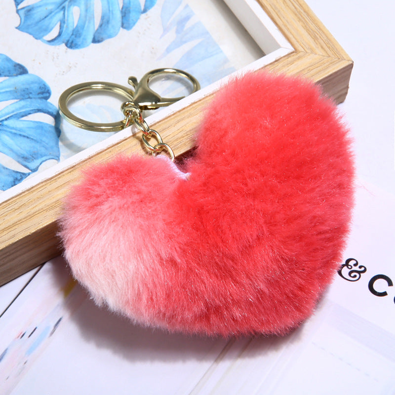 Heart ball Ordinary Key tool Heart pendant Fuzzy pendant Heart pendant Random Mix 9~10cm Light gold figure 8 lobster clasp