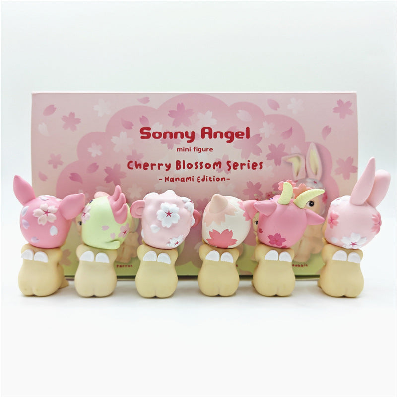 Angel doll Cherry Blossom Series Sitting posture Blind box figurines, toy models, dolls, cakes, car ornaments Pen Toppers Random Mix