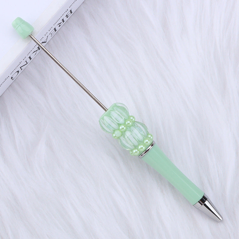 Multi-colored plastic beaded ballpoint pen DIY pearl beading pen DIY lantern beaded pen Random Mix