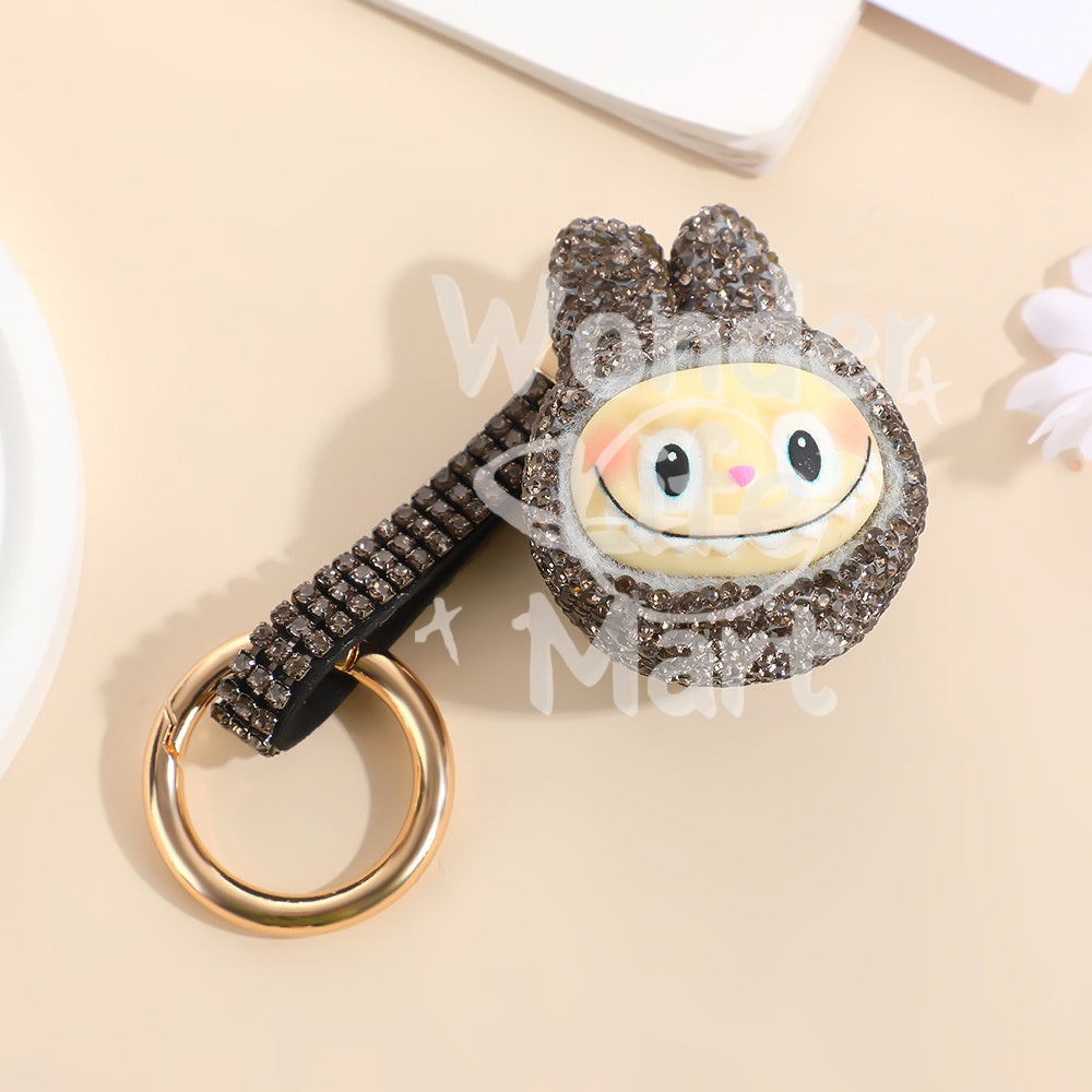 LABUBU diy keychains diy figurine pendant key chain Cartoon Q-style doll backpack pendant