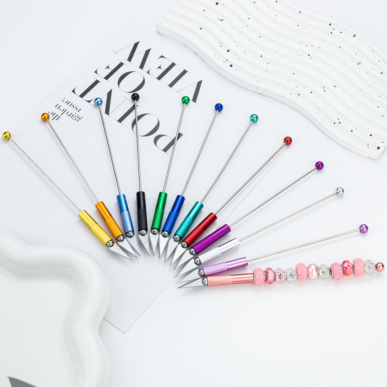 diy beaded engraving knife Metal knife Student paper-cutting knife Multi-functional engraving knife Random Mix
