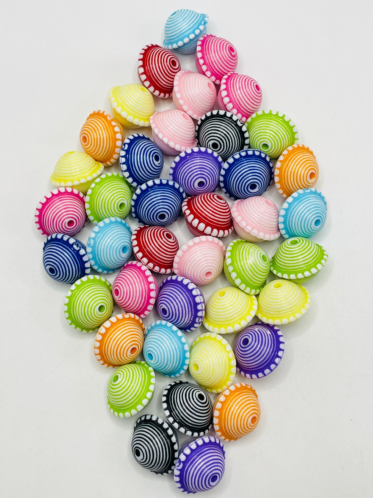 acrylic bead Saucer bead Multicolor spiral Saucer bead Random Mix 22mm