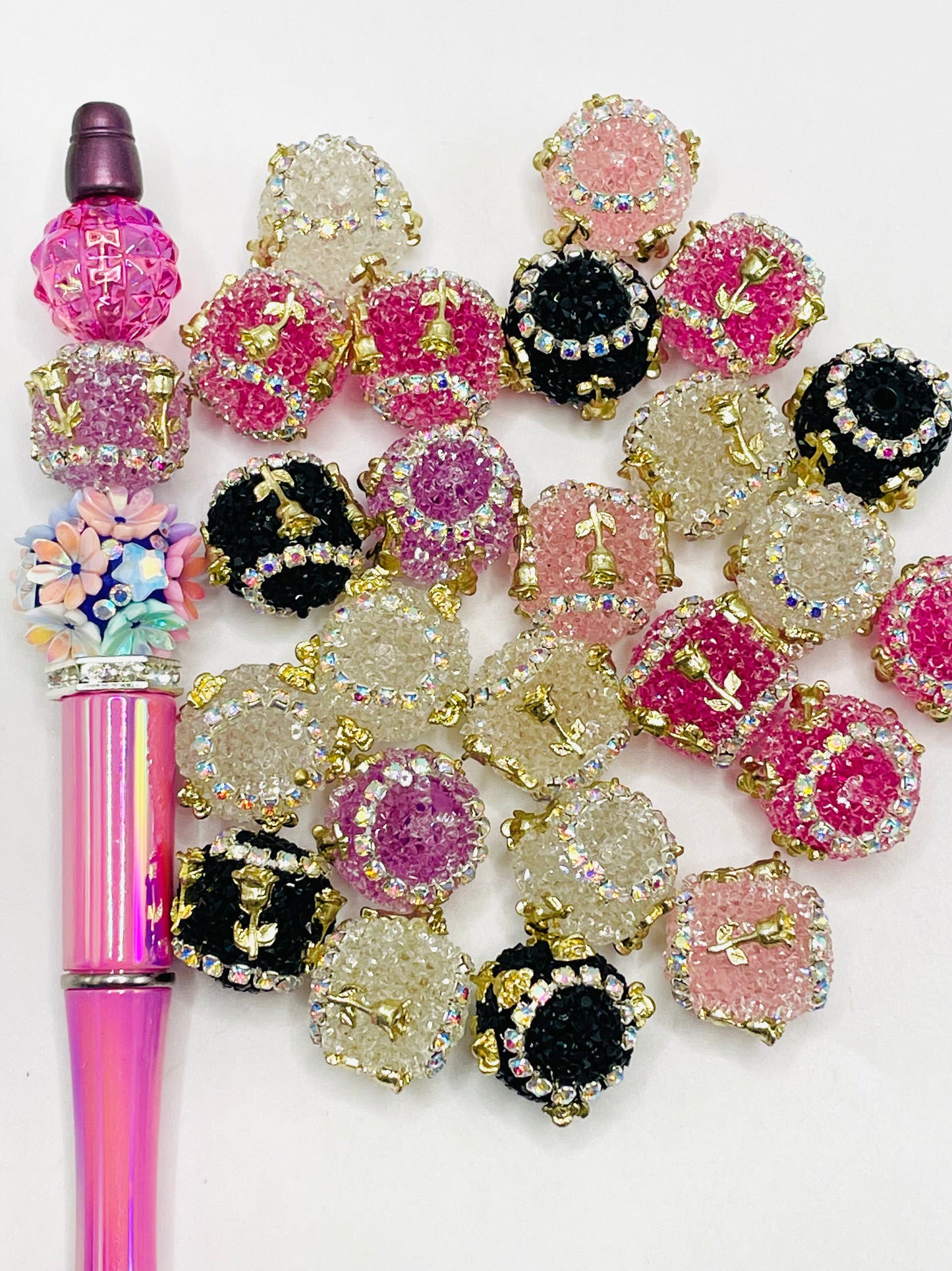 Sugar beads Golden rose multicolour Acrylic sugar beads Random Mix 17mm