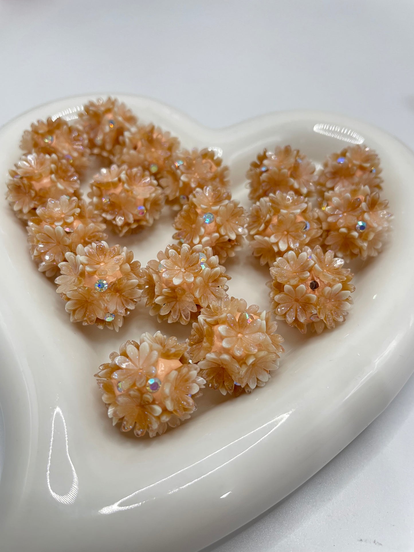 flower beads brown flower beads clay bead with flower rhinestone flower beads