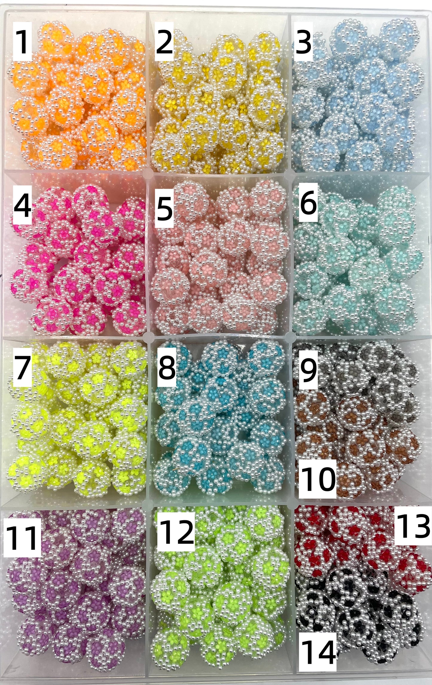 Acrylic beads Bubble Pearl Pearl Translucent acrylic beads 18mm Random Mix