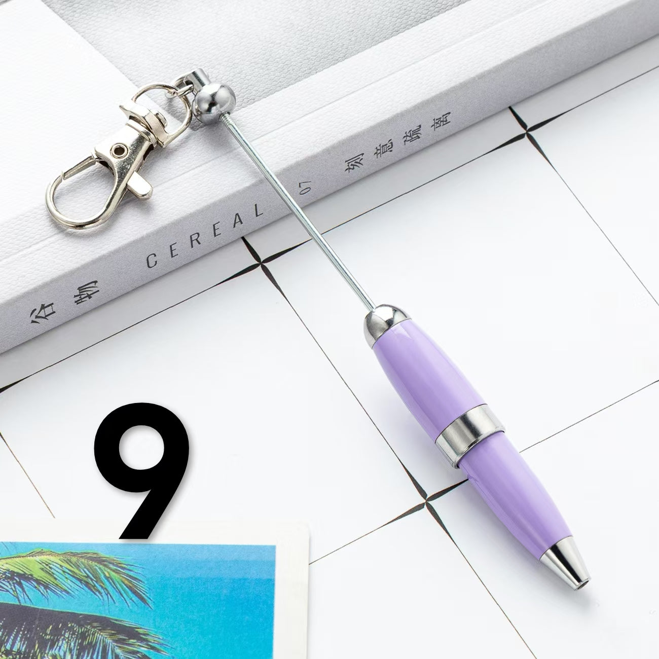 Bullet Beadable Pen and Metal Keychain