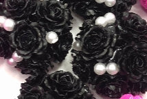 fancy clay bead flower rose flower with rhinestone pearl colored flower neon color,randomix