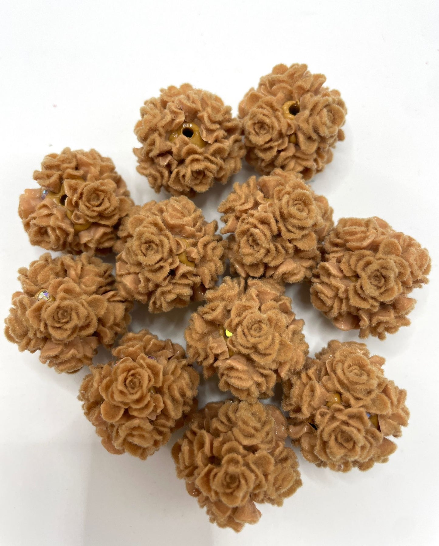 fuzzy flower soft flower fancy flower bead random mix color