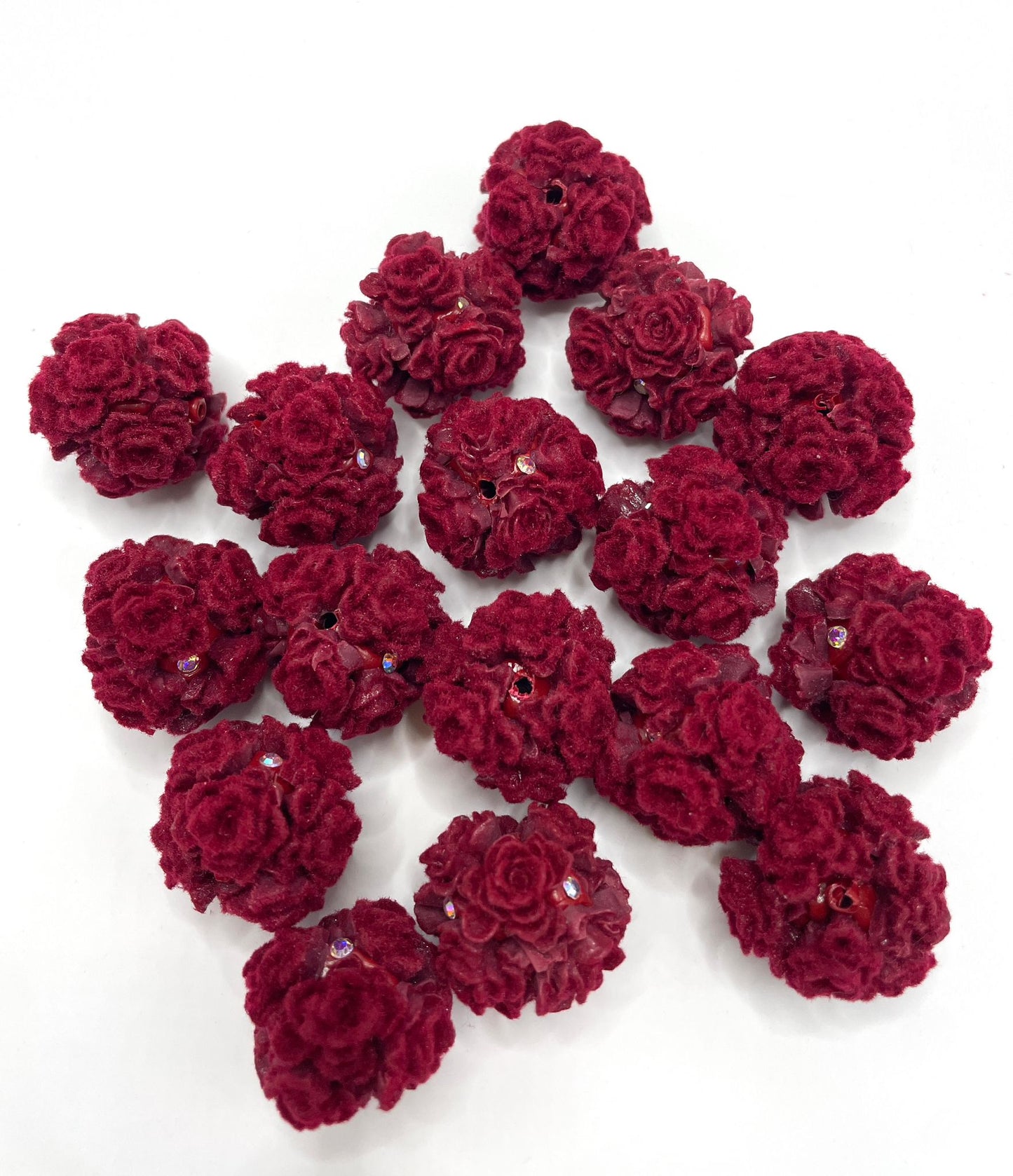 fuzzy flower soft flower fancy flower bead random mix color