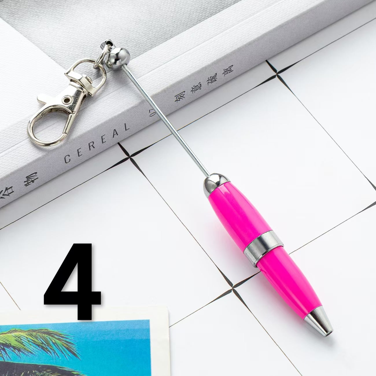 Bullet Beadable Pen and Metal Keychain