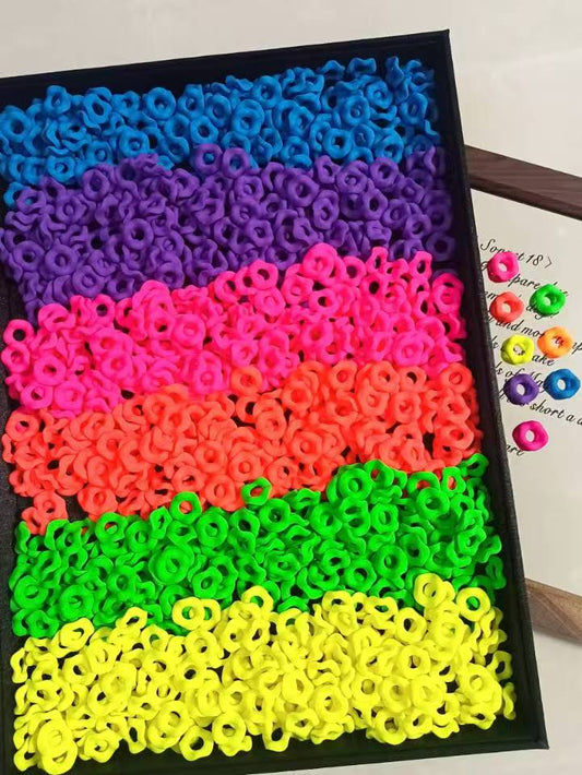 Matt Frosted Wave Shape Acrylic Spacer Beads And Solid Color,Neon color scheme Random Mix,15mm