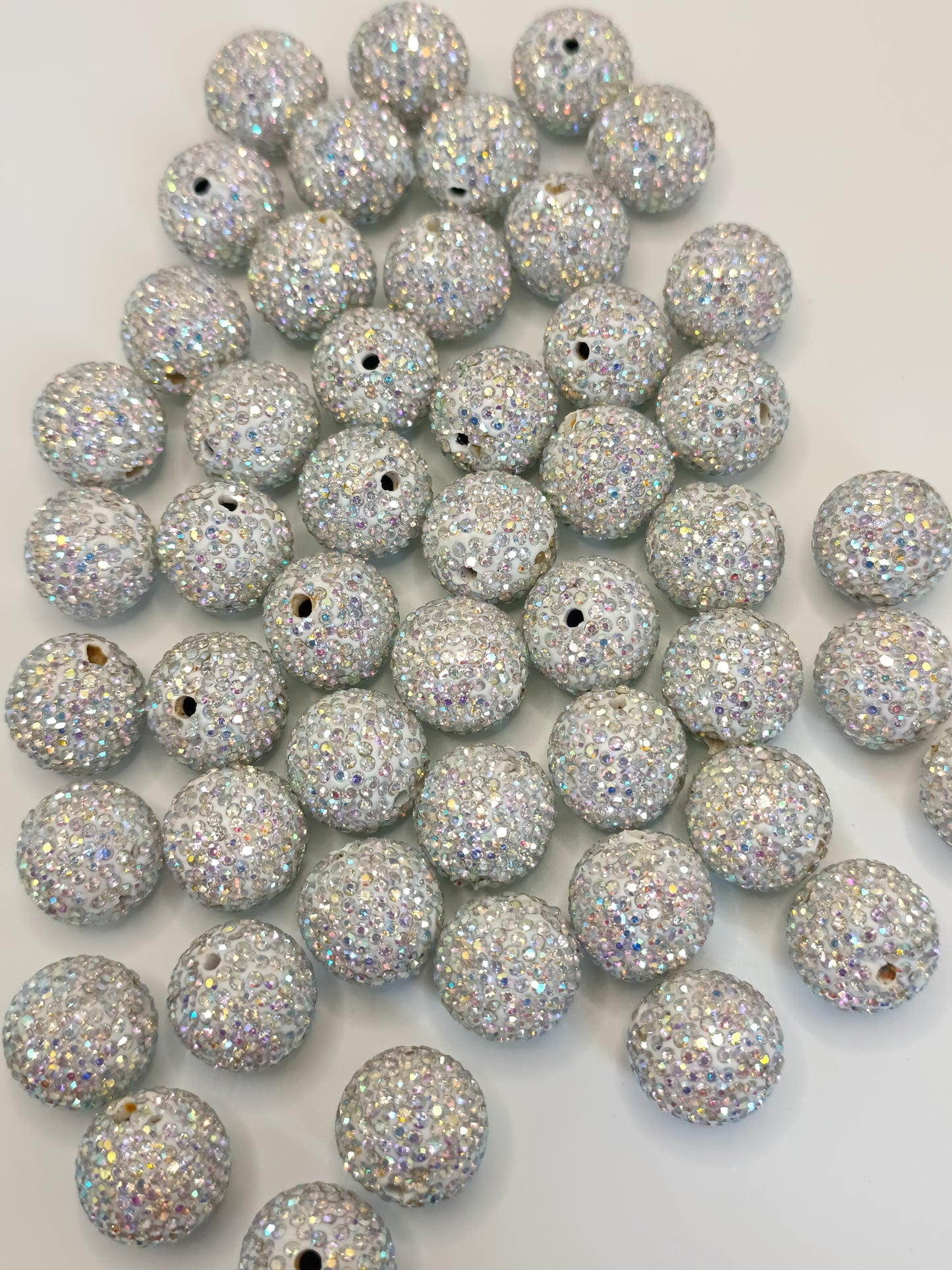Clay Beads Colorful with Diversely Rhinestones,20mm