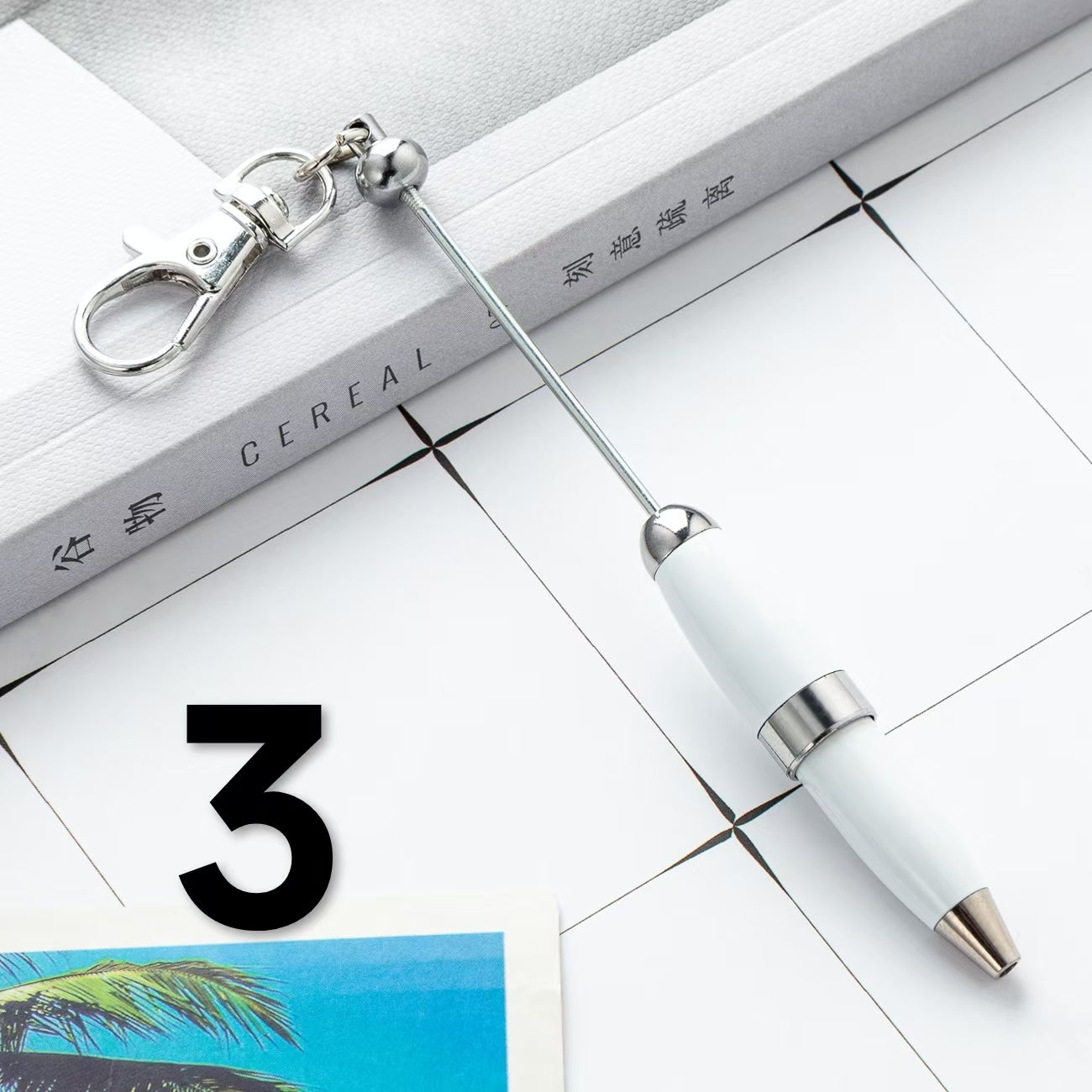Bullet Beadable Pen and Metal Keychain