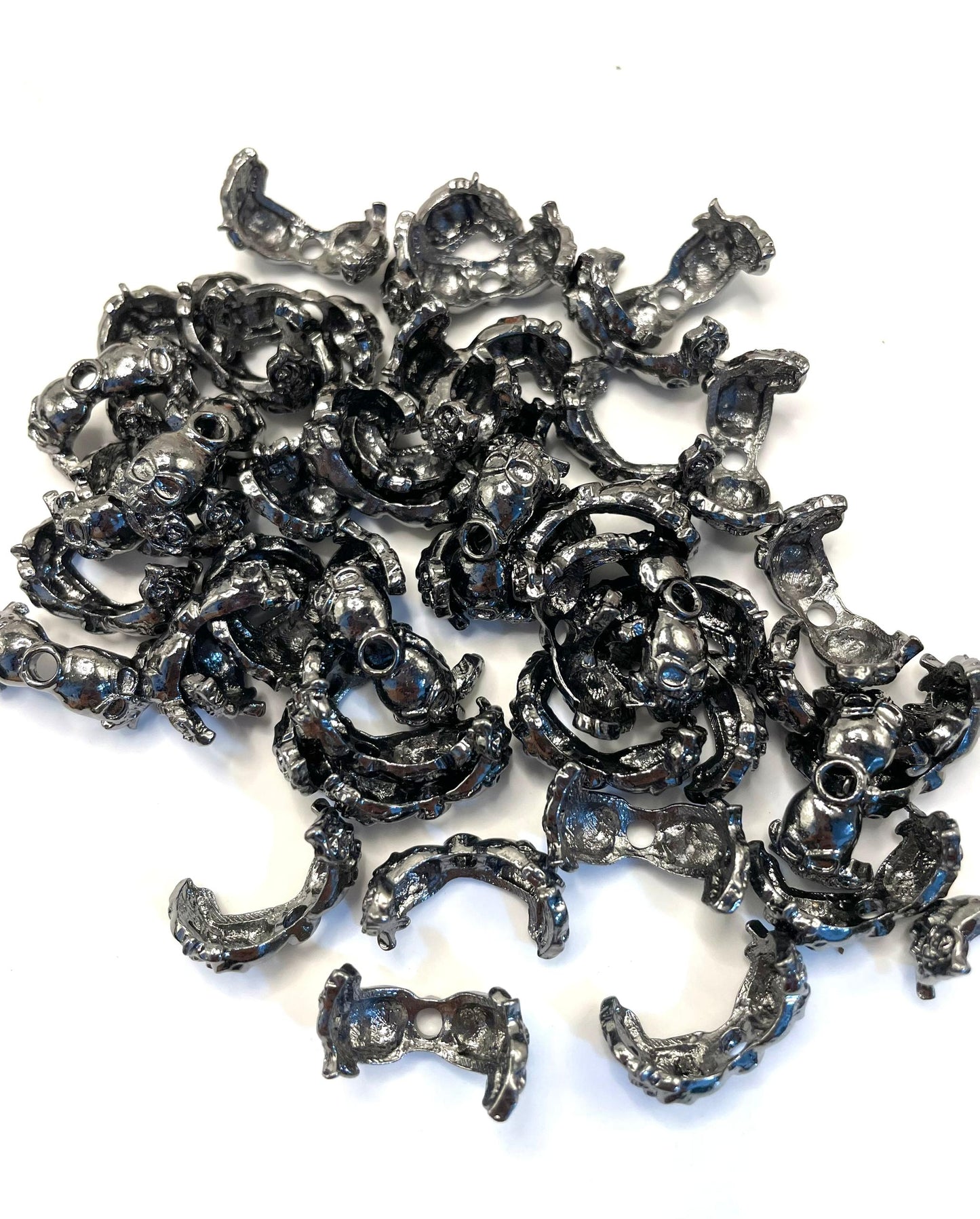halloween bead metallic spacer skull spacer skull bead cap, random mix color