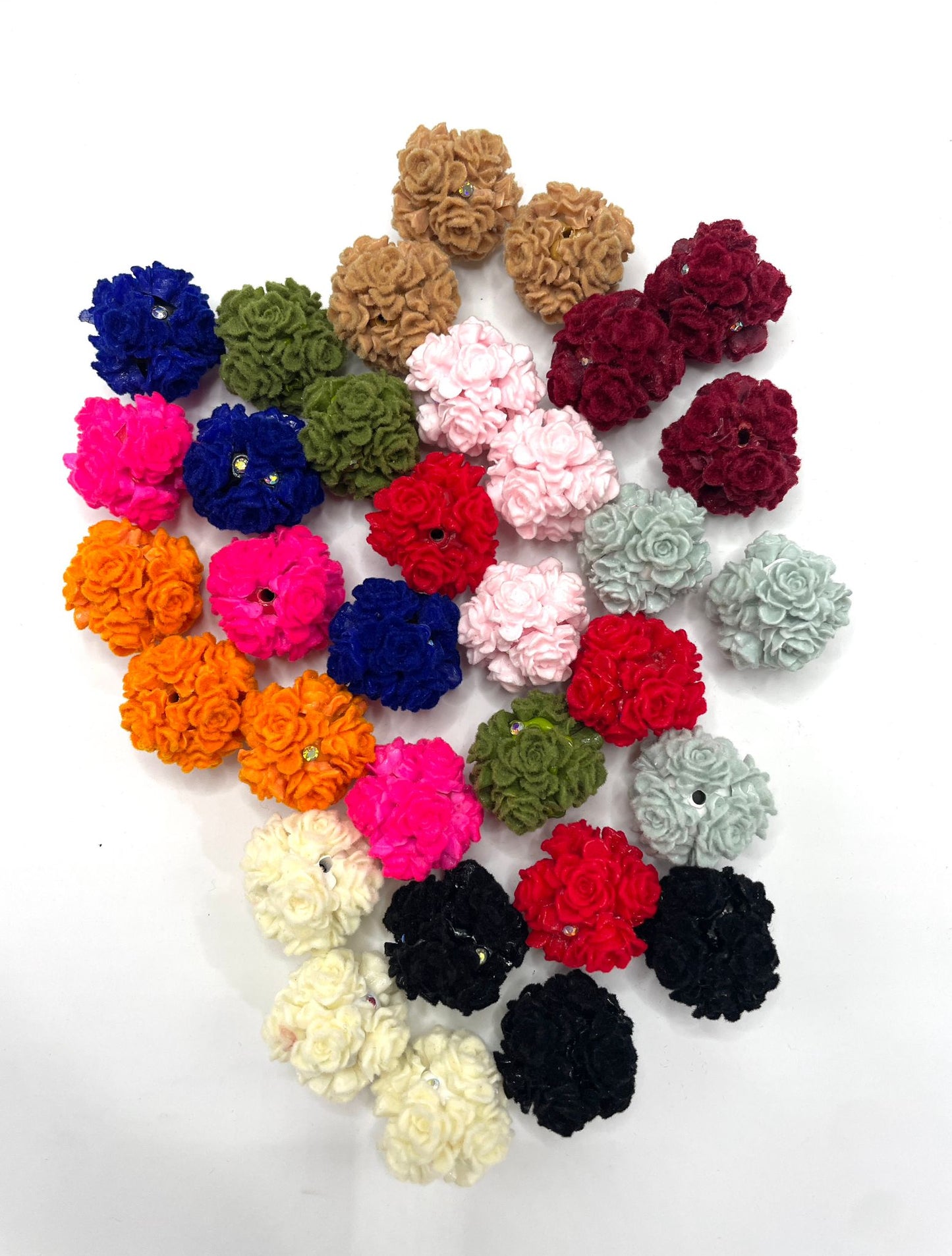 fuzzy flower soft flower fancy flower bead random mix color