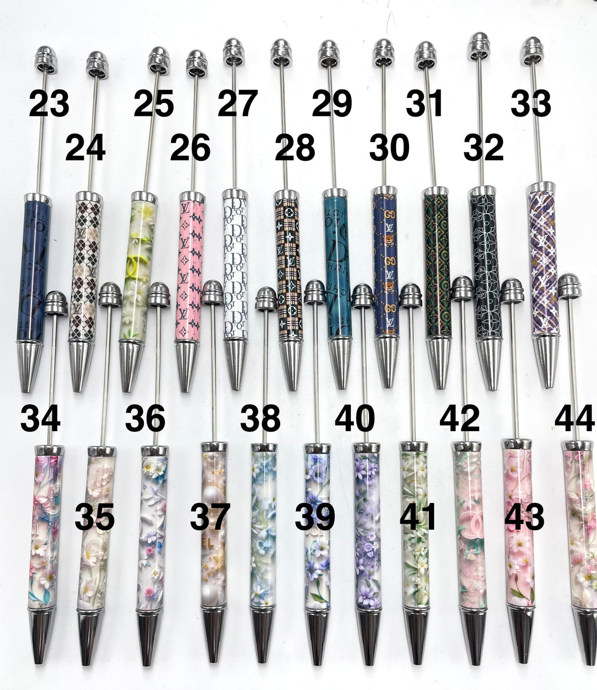 diy beaded beadable pen printed pen princess designer pen