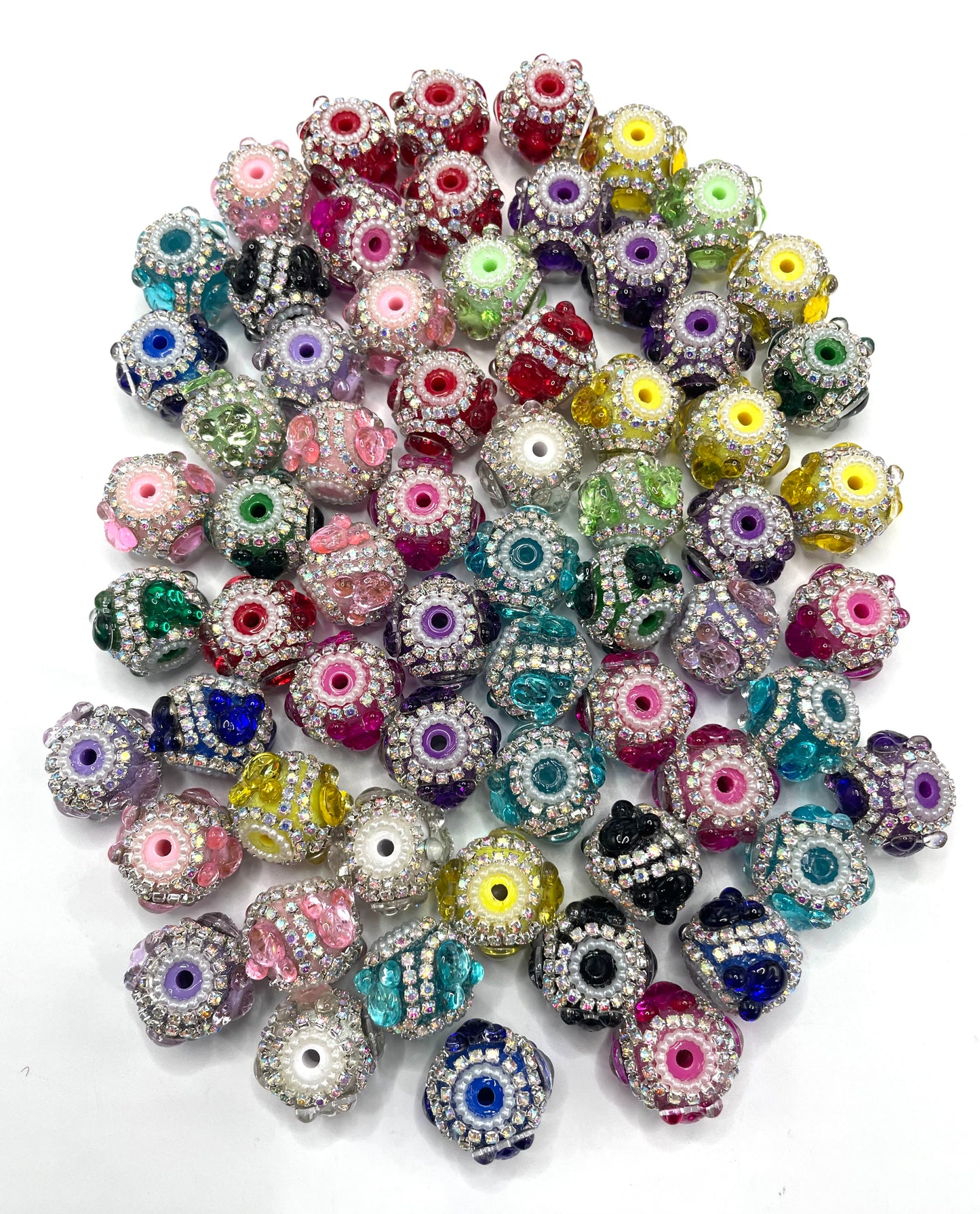 Fancy Beads Mickie Head Chain Pearl gasket Acrylic beads 19mm Random Mix