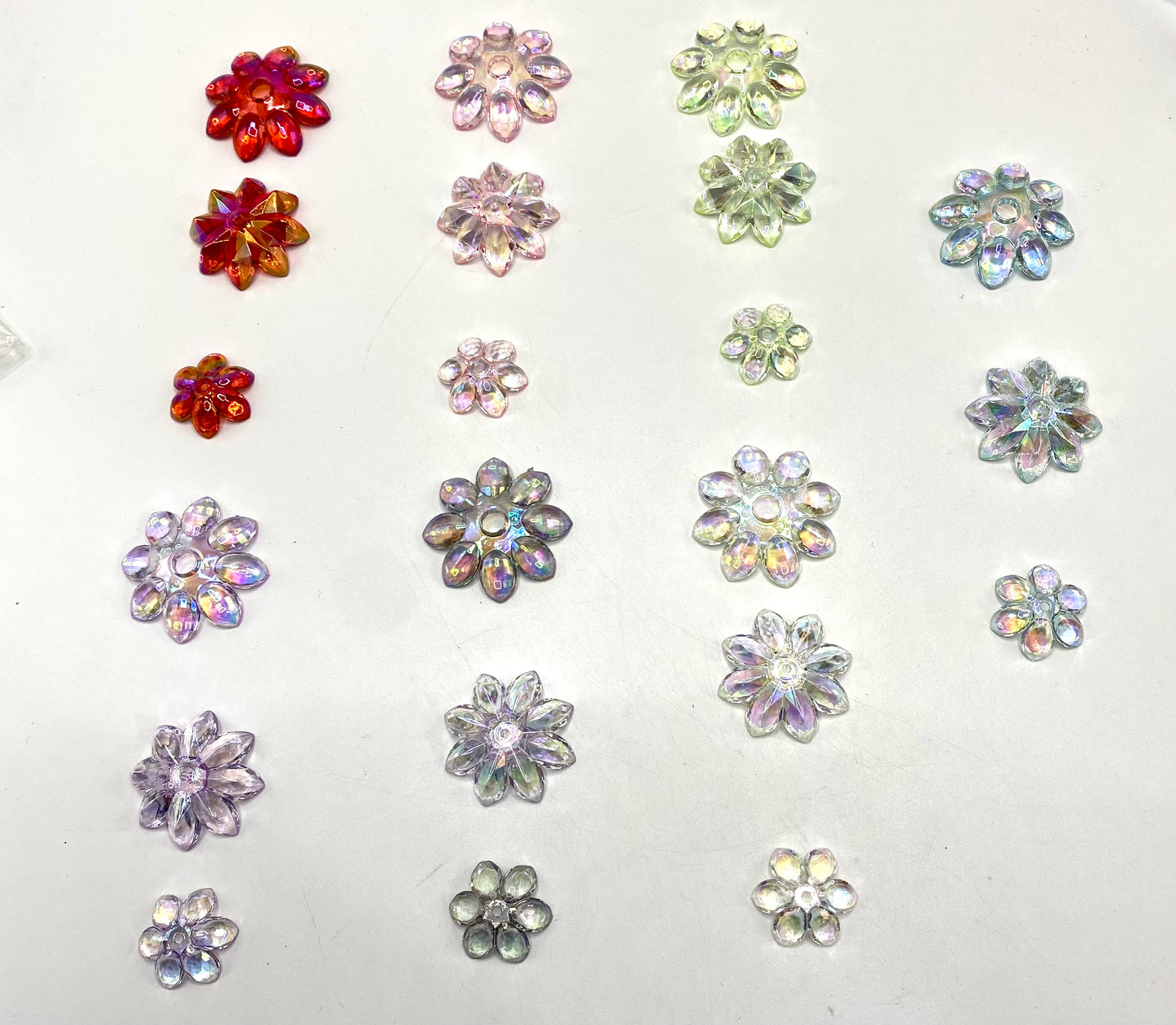 Lotus Spacer Seven Color Clear with  UV Colorful Lotus Acrylic Beads Spacer,35mm,31mm,21mm