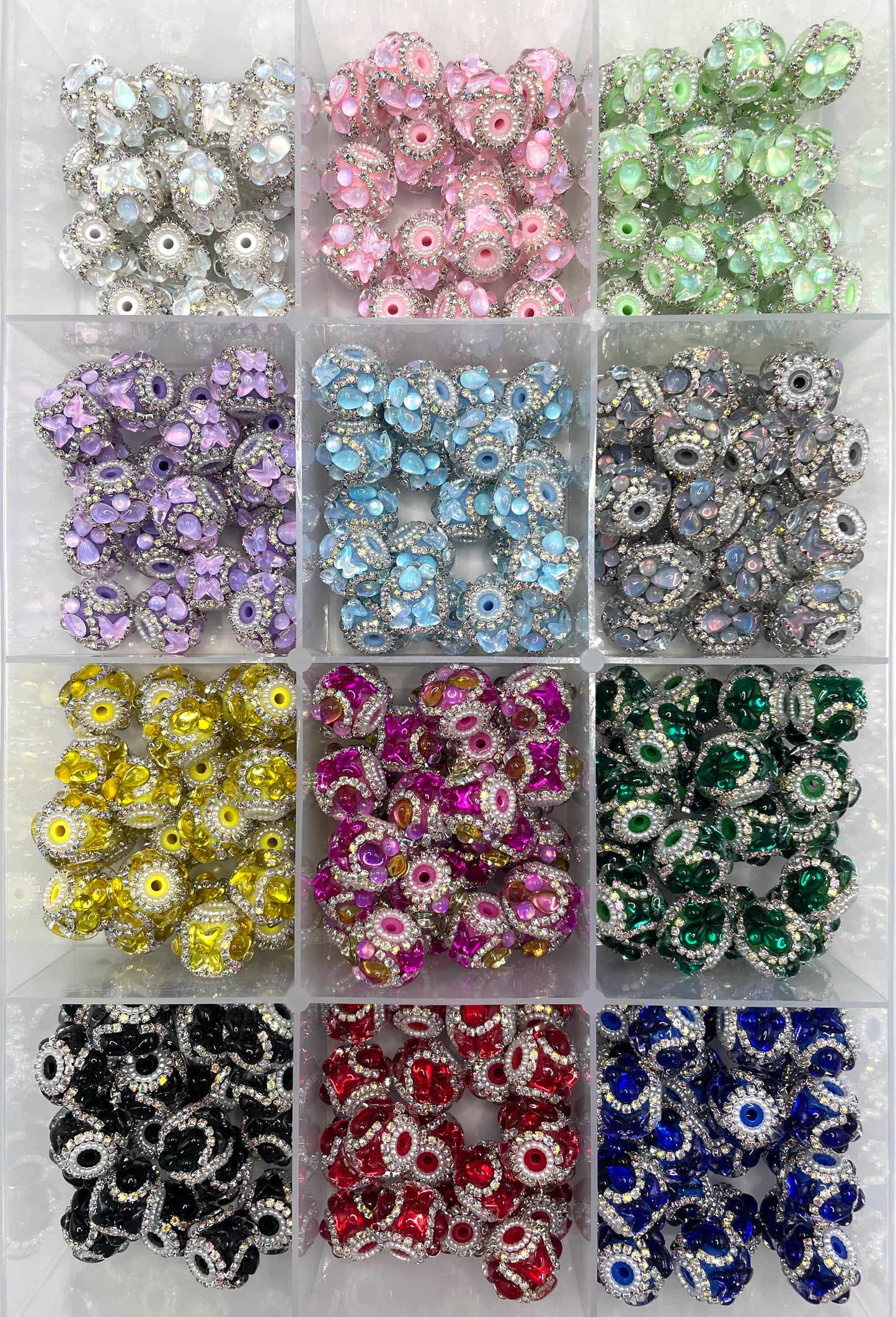 Fancy Beads Rhinestone Chain Water droplet Pearl charm Random Mix 18mm