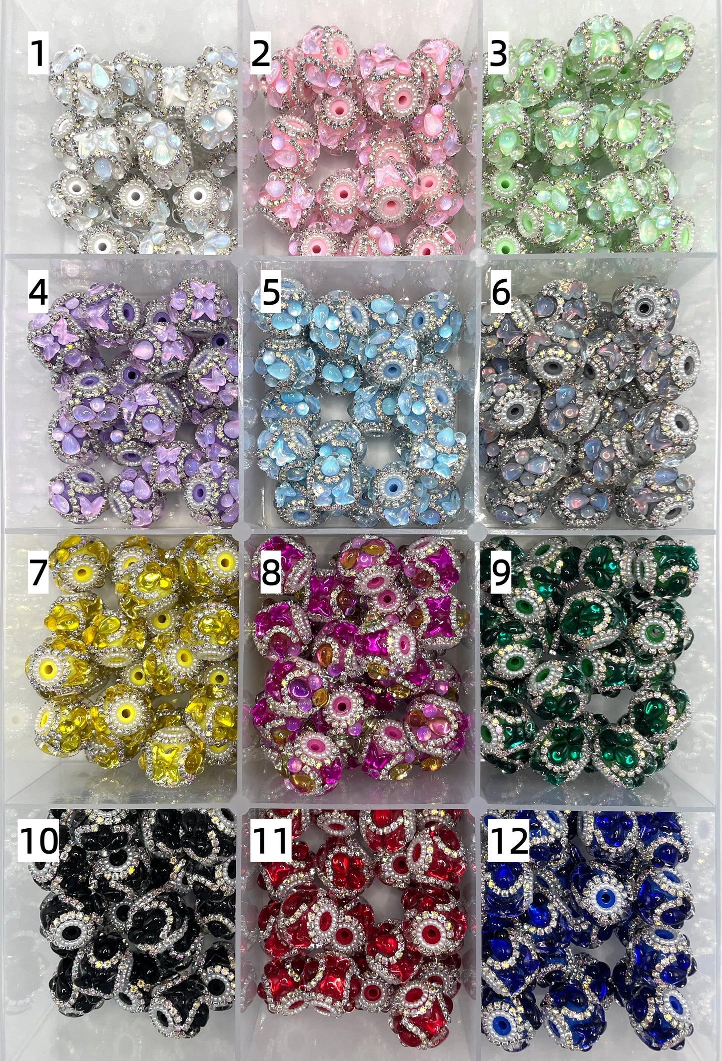 Fancy Beads Rhinestone Chain Water droplet Pearl charm Random Mix 18mm