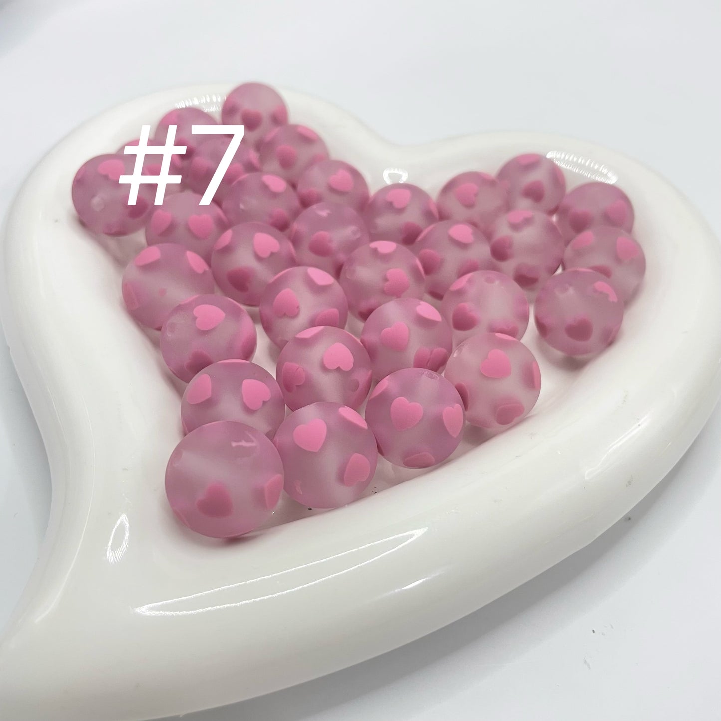 16mm Matte heart acrylic beads jelly heart beads heart beads