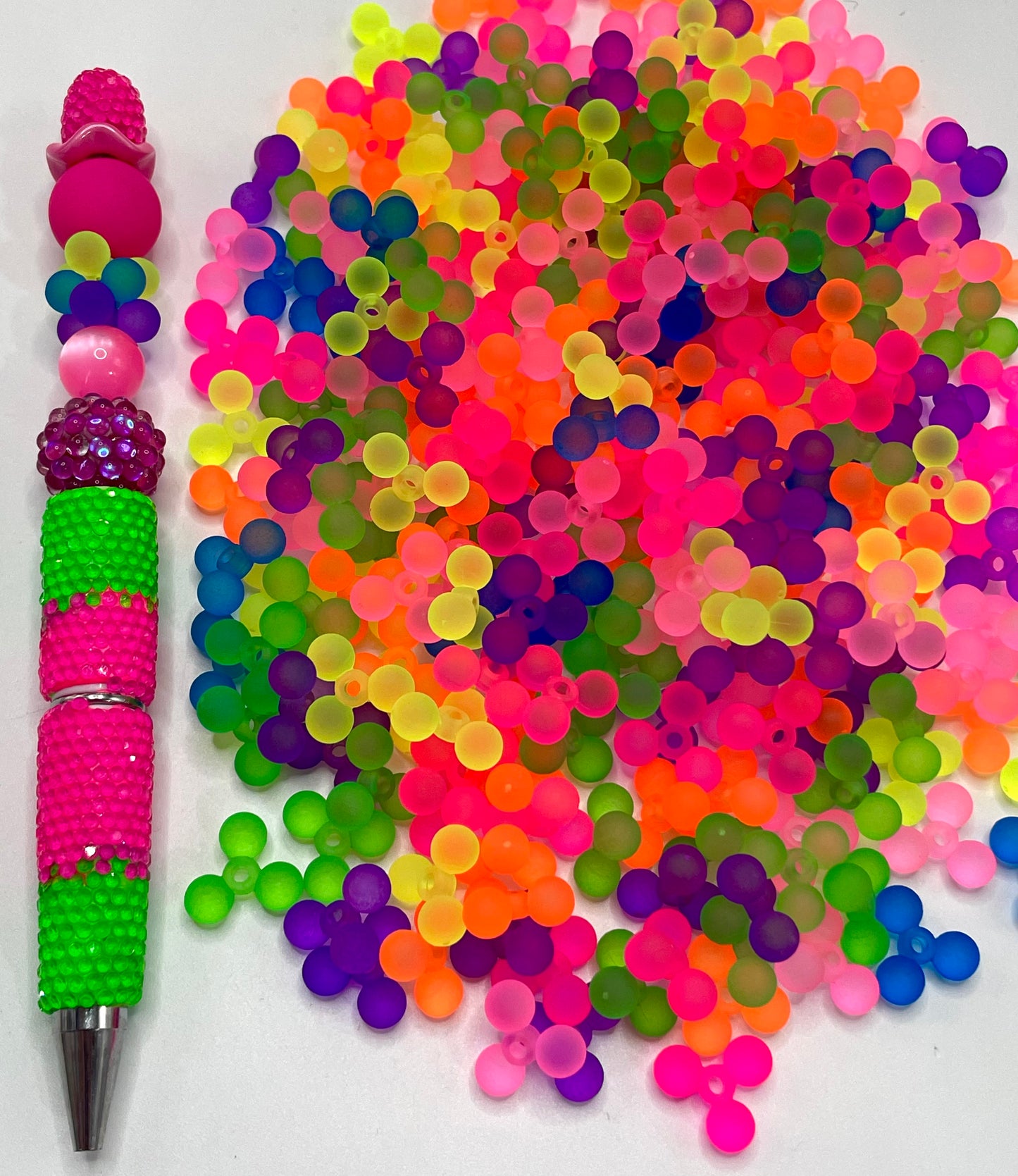 Acrylic Pearl spacers Neon uv Matte Various styles Bubble spacers 13mm