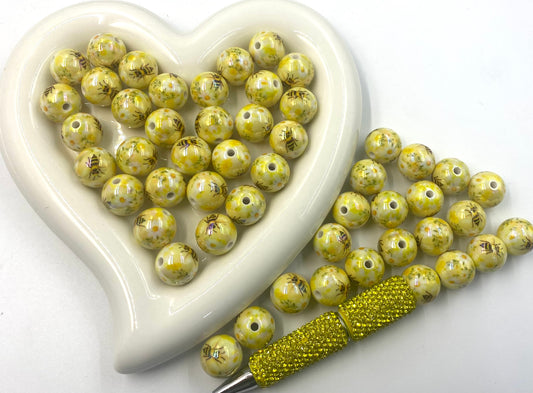 Acrylic transparent beads for anime and cartoon designs Acrylic bee beads Sunflower 16mm