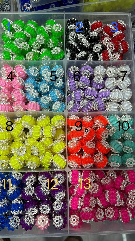 DIY beaded beadable fancy beads ornaments with bead silver skeloton bead cap and oaval shaped colored stone