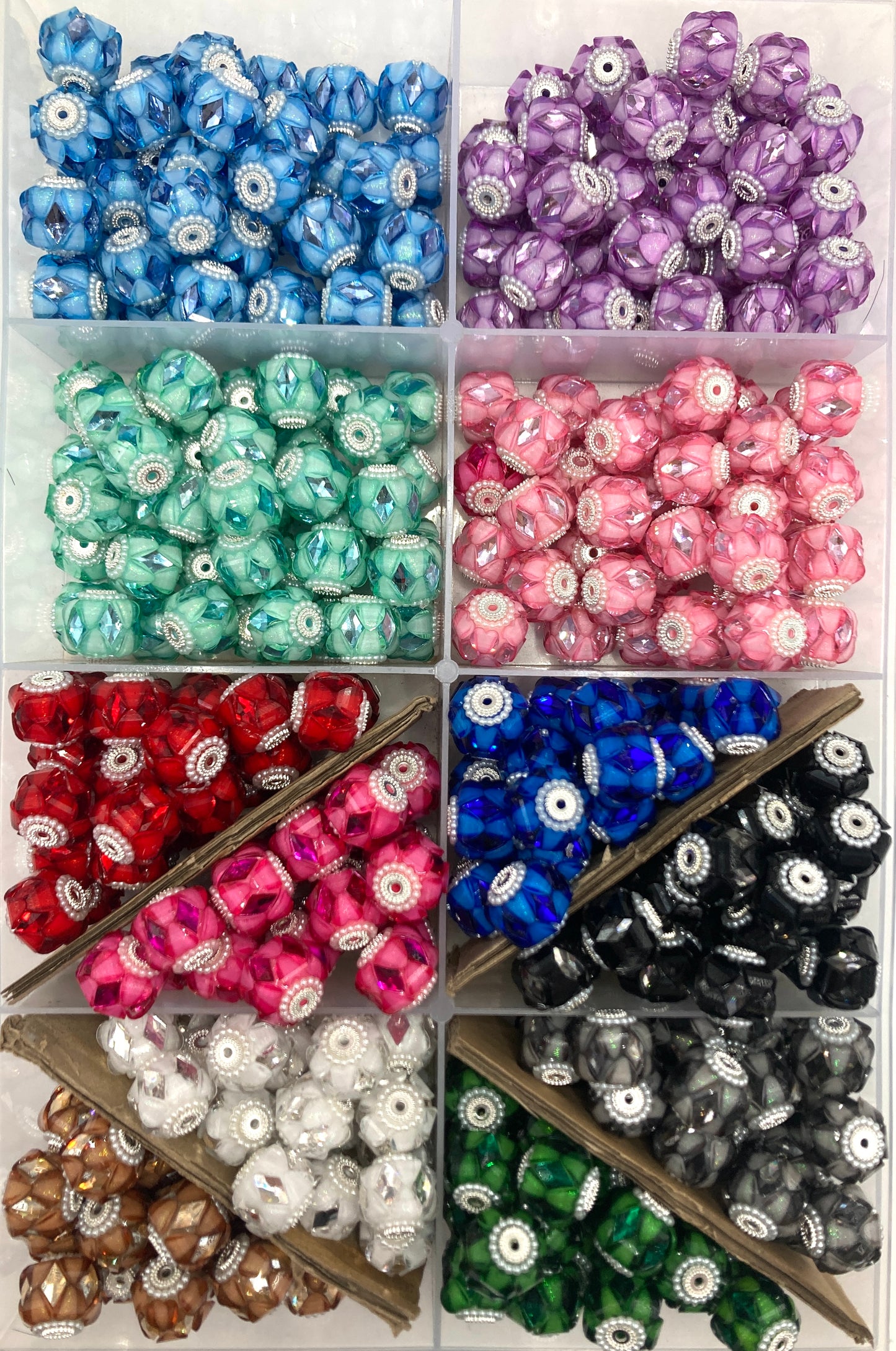 Fancy Beads Pumpkin beads Rhombus mirror Heart piece Pearl gasket Metal gasket beads Random Mix 20mm