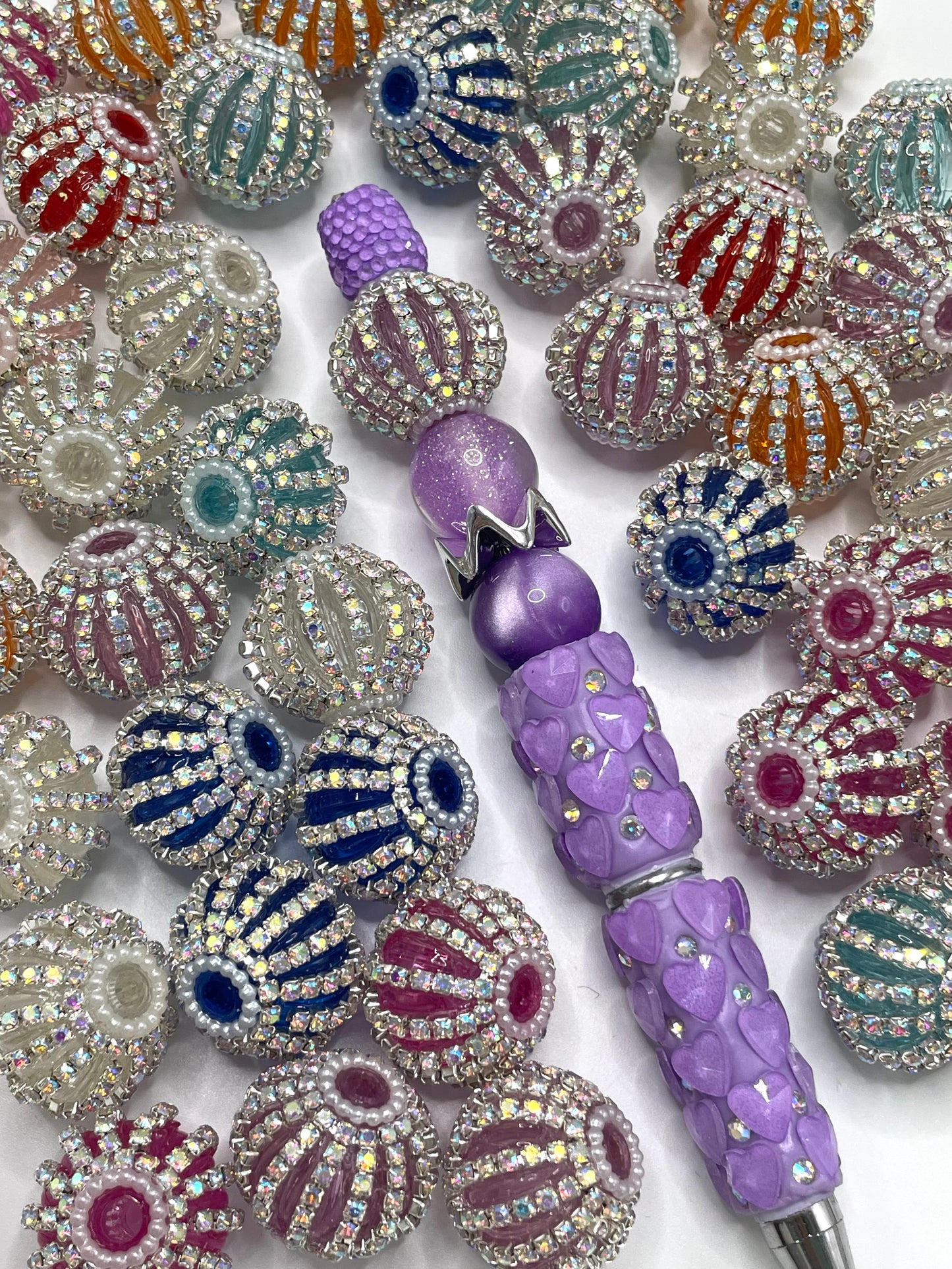 Acrylic beads Fancy Beads Pumpkin beads Pearl gasket Rhinestone Chain 22mm Random Mix