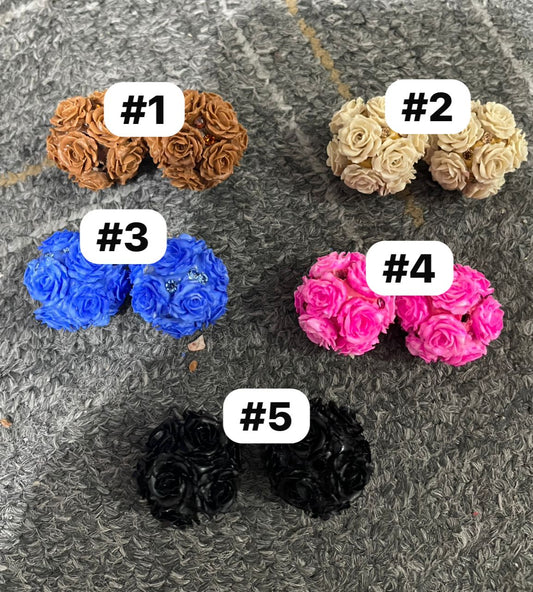 Soft flower beads with rhinestones
