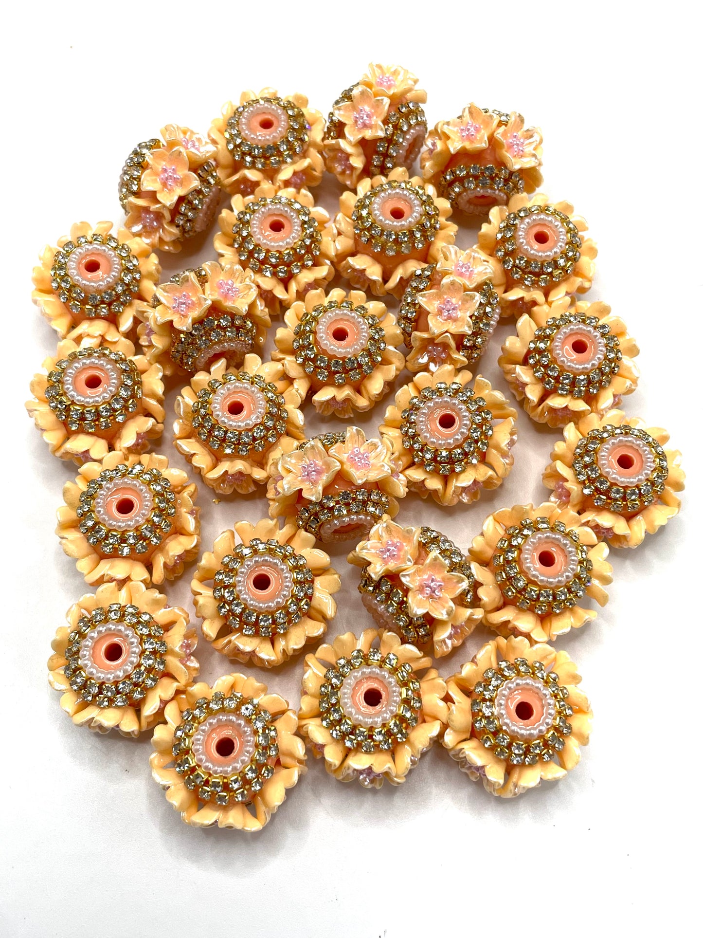 Morning glory Flower beads Golden Chain Attractive flower-shaped beads Random Mix