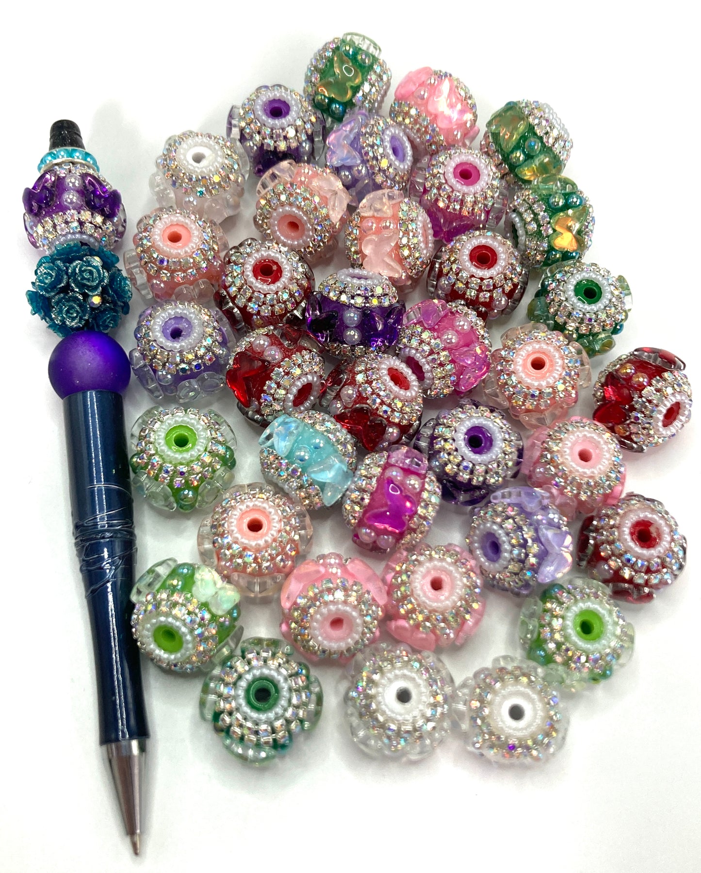 Fancy Beads Butterfly Chain Pearl gasket Bubble Shimmering butterfly chain with acrylic beads Random Mix