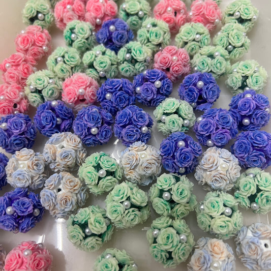 20mm hard flower with Pearl random mixed