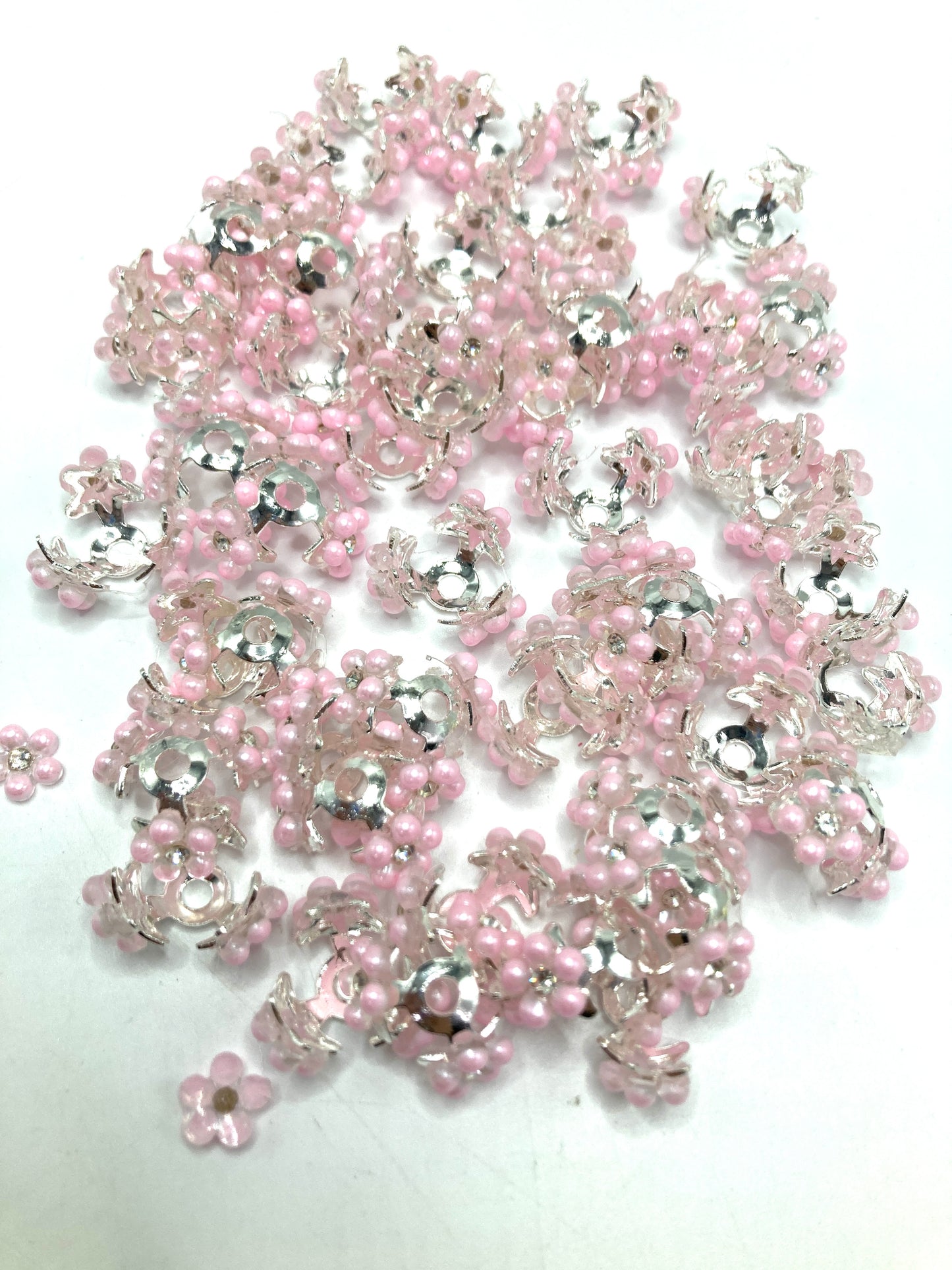 fancy bubble bead Bubble beads Cat's eye beads Rose flower interlocking beads Random Mix 19mm-20mm