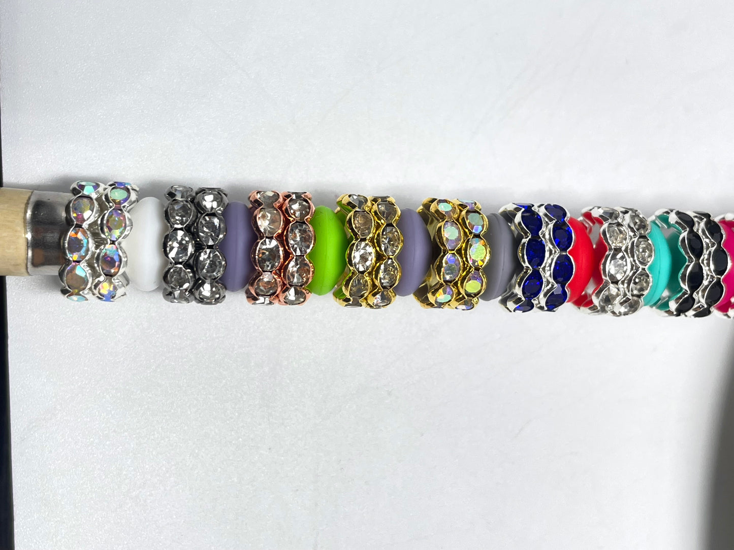 Beaded beadable wavy wave metal metallic spacer 15mm  Spacers With Rhinestone,Random Mix,15mm