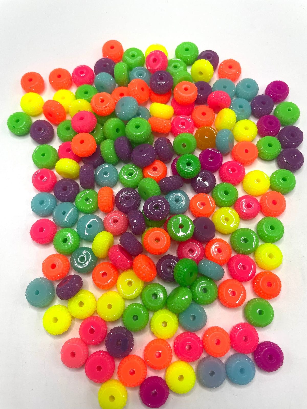 diy beaded beadable beady wheel beads circle round Multicolor Spacer  Noen Color Transparent Translucent Color ,Random Mix,12mm
