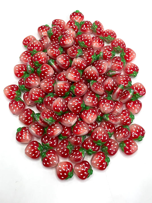 Acrylic beads Strawberry beads Strawberry beads 18mm