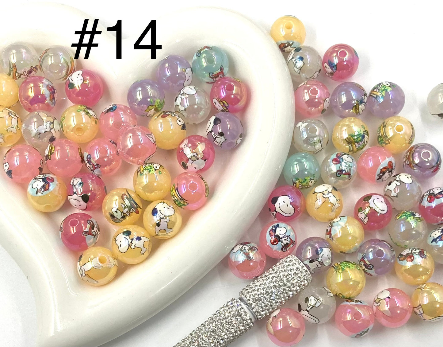 Acrylic Beads Collection Various styles Beads Cute cartoon print Beads 16mm