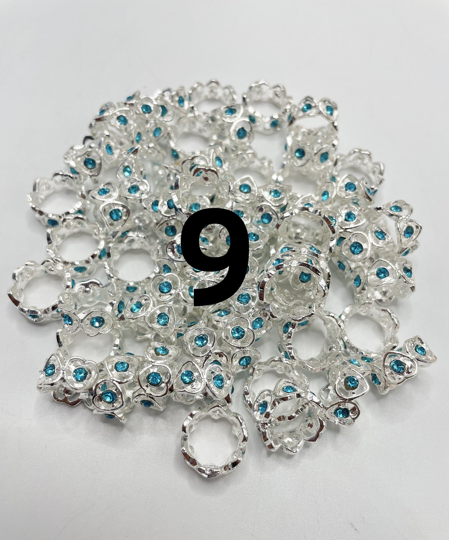 Metal spacer Alloy beads Heart Rhinestone Multicolored Alloy gasket Random Mix