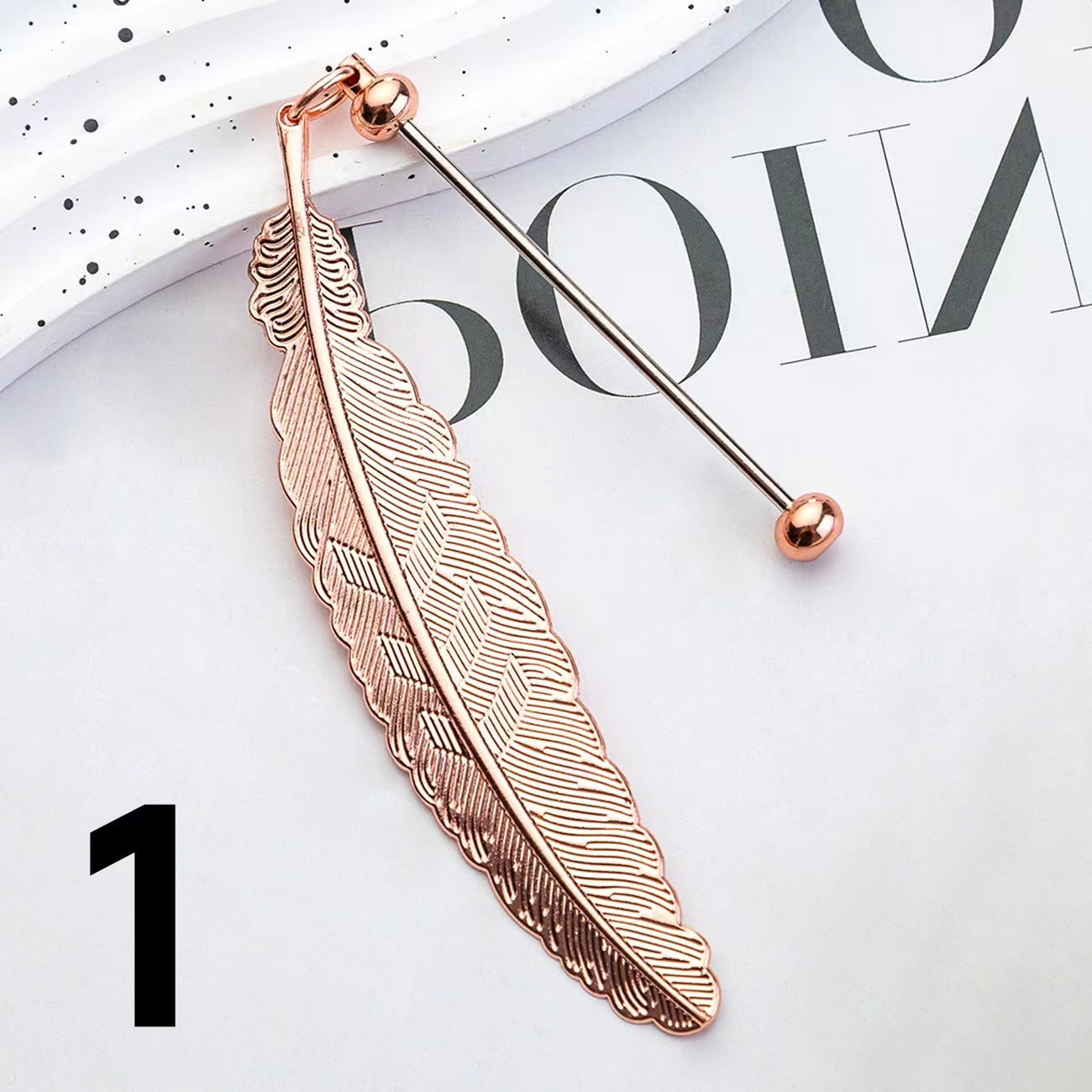 Feather Metal Shaped Beadable Bookmark Beaded Book Mark