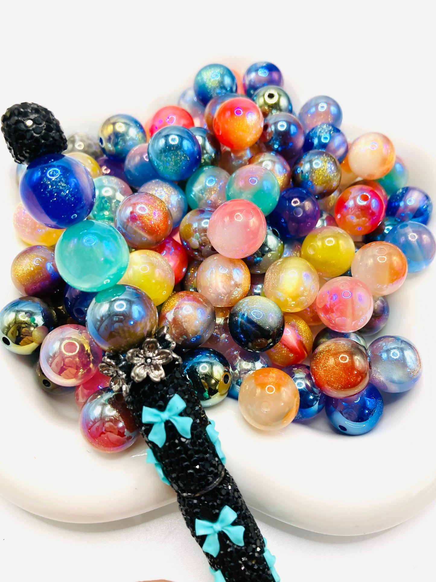 Acrylic beads Cat's eye beads uv glitter Reflective beads Random Mix MD（#2）