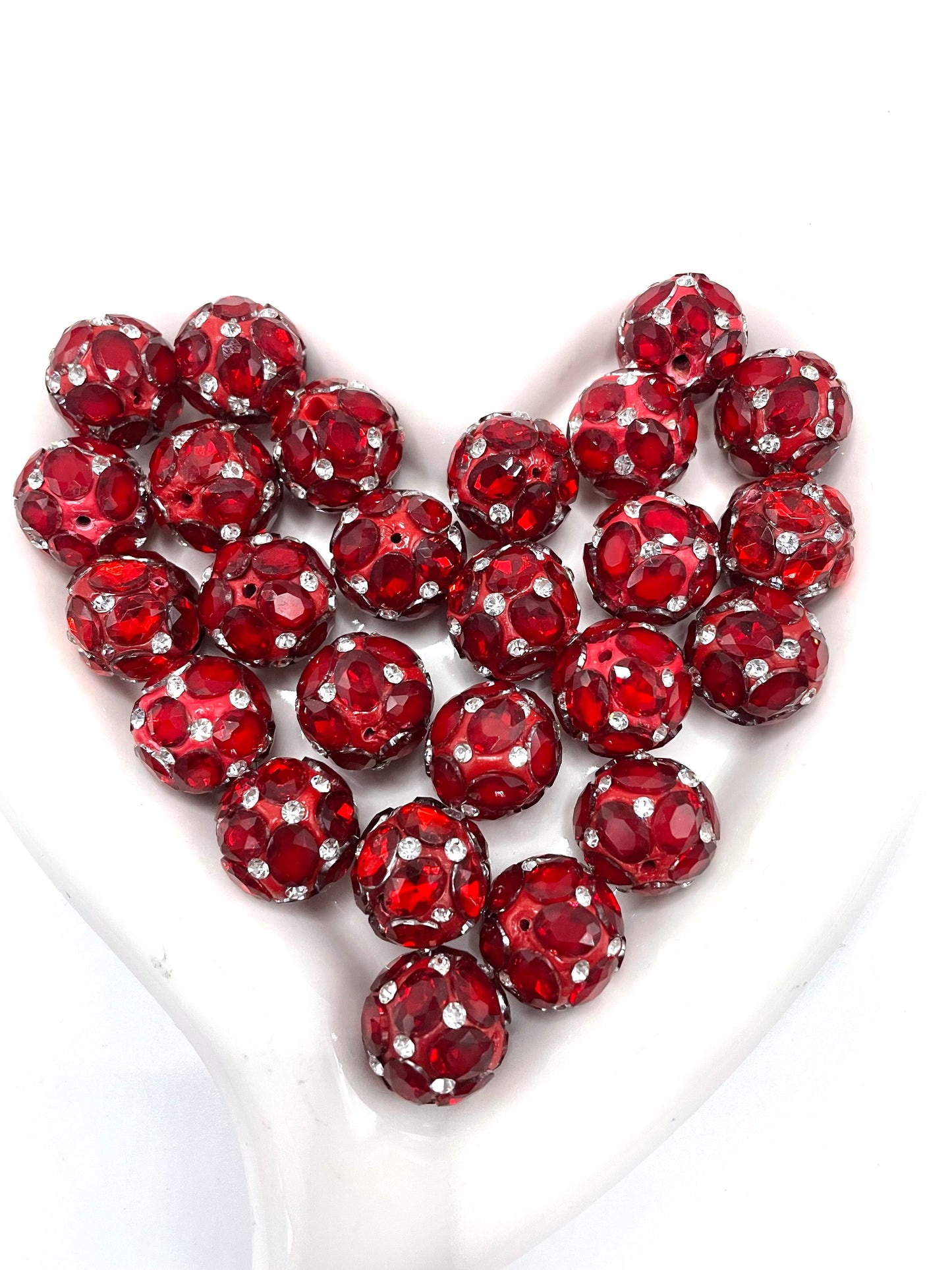 diy fancy clay beads with colored crystal rhinestone color for Christmas festival celebration