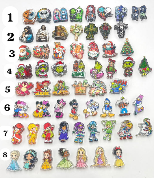 diy beaded beadable arylic halloween princess grinch characters figures beads and charms,please noted that all are random mix of each style