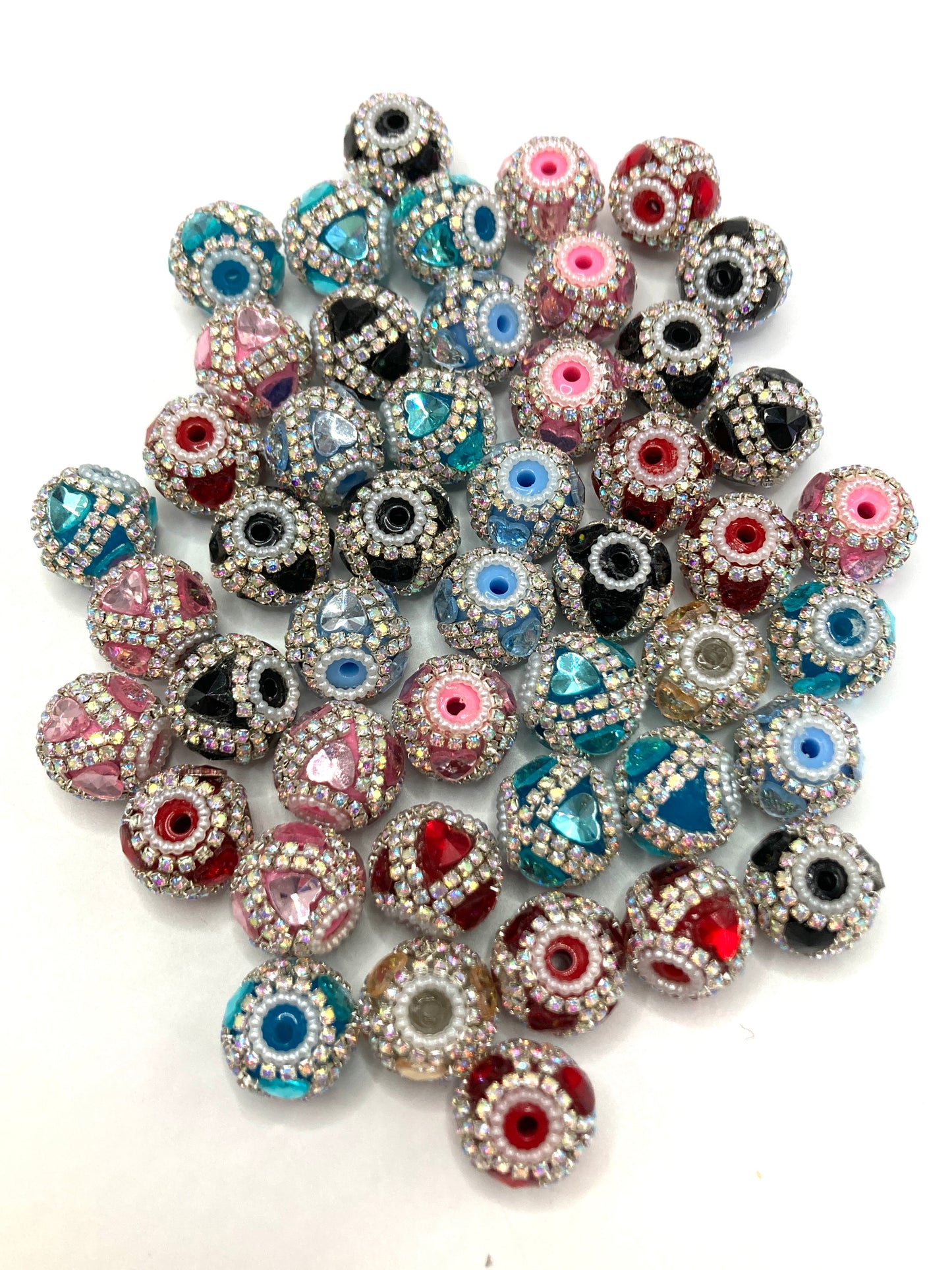 acrylic lantern heart Chain Pearl Heart-shaped rhinestone Bead mirror Heart  Random Mix 19mm