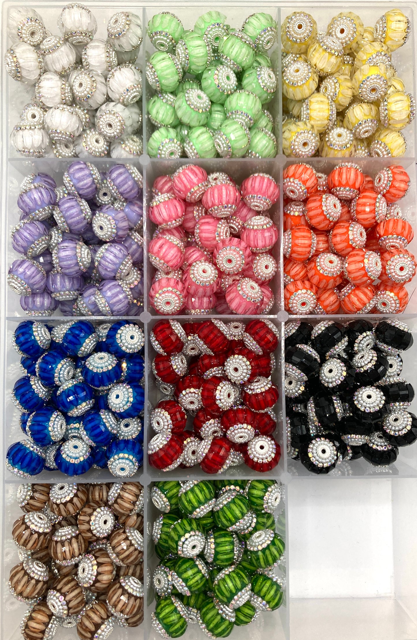 Fancy Beads Pumpkin beads Chain and pearl gasket Acrylic pumpkin beads Random Mix