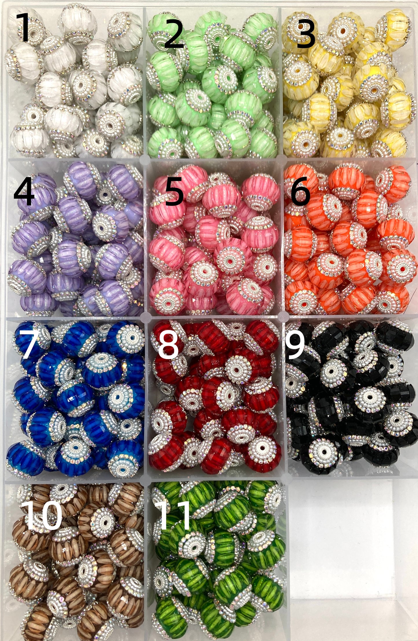 Fancy Beads Pumpkin beads Chain and pearl gasket Acrylic pumpkin beads Random Mix