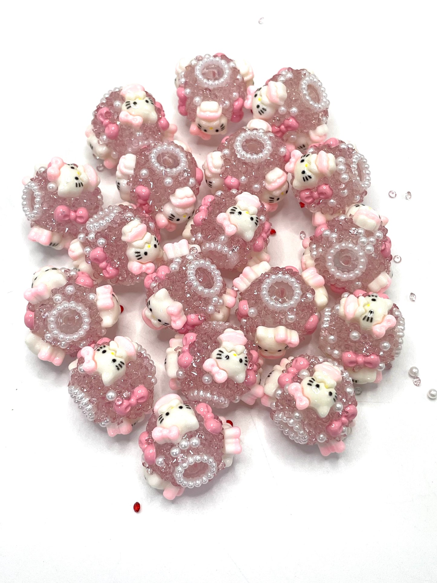 HK Sugar beads Cute bow-shaped sugar beads Cute beads 18mm Random Mix