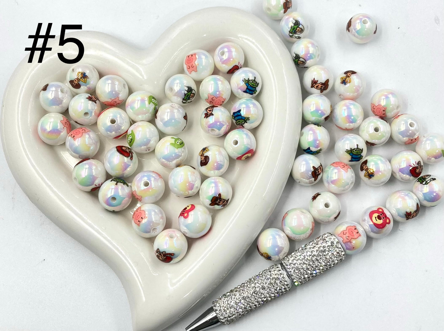 Acrylic Beads Collection Various styles Beads Cute cartoon print Beads 16mm