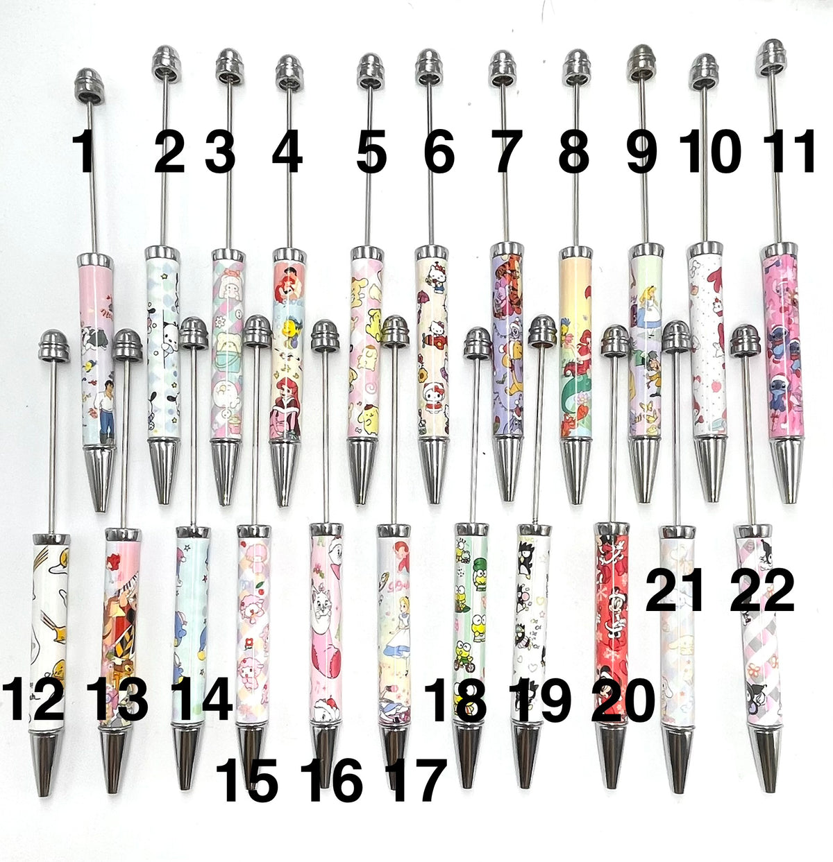 diy beaded beadable pen printed pen princess designer pen